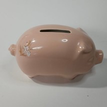 Ceramic Piggy Bank Peach Pink Salmon Pig 6.5 in long 2.5 in wide 3.5 in tall - £11.91 GBP