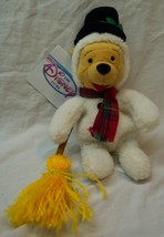 Disney Store Winnie The Pooh Bear As Snowman 8" B EAN Bag Stuffed Toy New - $14.85