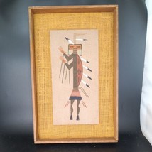 Vintage Native American Navajo Sand  Painting, Framed and Matted - $24.75