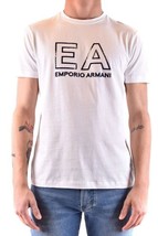 Emporio Armani Men T-Shirt White Short Sleeve Designer Logo Tee 2025 Collection - $2,014.38 MXN