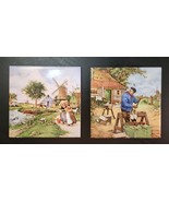 Art Tile Trivets by Ter Steege Made In Holland Windmills Wooden Shoes Vi... - $548.17 MXN