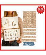 Boutique 45-Piece Calligraphy Stencil Set - Includes Floral Designs &amp; Le... - $730.41 MXN