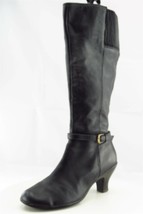 Softspots Size 8.5 M Black Long Leather Zip Boots - £19.92 GBP