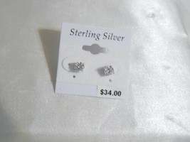 Department Store Sterling Silver Cubic Zirconia Stud Earrings EM112 - £12.00 GBP