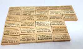27 Antique Wood Advertising DOMINOES Woodard, Clarke &amp; CO Drug Store With Box - £53.47 GBP