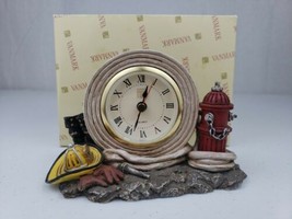 Just In Time Clock Firefighter Figurine Vanmark Red Hats of Courage FM88027 - £35.54 GBP
