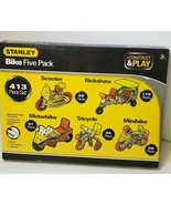 Construct &amp; Play 513 Piece  Stanley Five Bike Pack Set New Sealed - £38.37 GBP