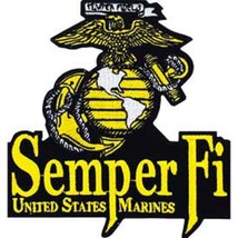 Usmc Marine Corps Semper Fidelis Fi Ega Emroidered 3.5&quot; Patch - £23.97 GBP