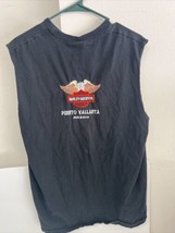 Harley Davidson Puerto Vallarta Mexico Adult XL Tank top Embroidered Black - £16.38 GBP