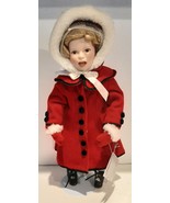 SHIRLEY TEMPLE CHRISTMAS Porcelain Doll LITTLE CAROLER Danbury Mint  17&quot;... - £19.62 GBP