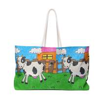 Cow Moo Farm Barn Animal Character Weekender Bag - £33.98 GBP