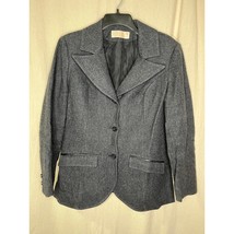 1950s Pendleton Wool Leather Trim Western Rodeo Dark Gray Long Lapels Bl... - $38.33 CAD