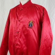 Vintage Satin Bomber Jacket Red 3XL England Embroidered Crest Quilted Li... - £27.86 GBP