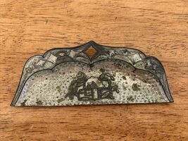 Vintage Crumb Tray Dust Pan Embossed Metal Souvenir Japan Flowers - $9.00