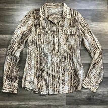 Lucky Brand Shirt Womens S Live in Love Snakeskin Print Cotton Button Up... - $15.00