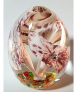 Vintage Art Glass Trumpet Flowers Multicolor Paperweight Egg Mushroom Shape - €30,09 EUR