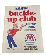Book Activity Marathon Gas Buckle-Up Club Kids Puzzles 8 Pages Vintage 1982 - $12.97