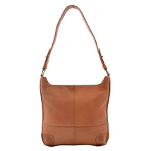 DR342 Women&#39;s Real Leather Hobo Shoulder Handbag Cognac - £49.03 GBP