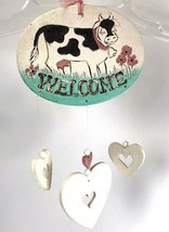 Vintage Wind Chime Cow Hearts Country Farmhouse Decor Handmade ceramic k... - $19.79