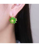 Exquisite Green Opal Flower Earrings，two colors, green, beige, - £6.71 GBP