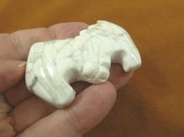 (Y-BAT-725) White Howlite BAT carving stone FIGURINE gemstone flying bat... - $24.99