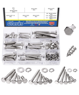 201pcs 304 Stainless Steel Hex Lag Screws Assortment Kit 1/4 5/16 3/8 Bo... - $44.66