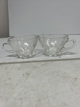Vtg set of 2 Hazel Atlas Clear Glass Colonial Swirl Punch Bowl Cup Small - £8.74 GBP