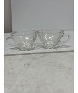Vtg set of 2 Hazel Atlas Clear Glass Colonial Swirl Punch Bowl Cup Small - £8.56 GBP