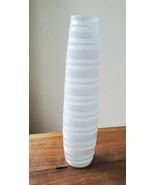Cyan Designs Cylander Shape 23.5&quot; H x 4&quot; W x 4&quot; D White Glass Table Vase - £58.40 GBP