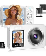 Digital Camera, 4K 64Mp Uhd Dual Screens Camera, 18X Zoom, Portable Smal... - $142.67 CAD