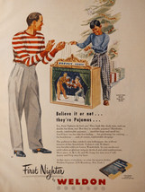 1947 Original Esquire Art Ad Advertisement Weldon Pajamas Old Forester Whiskey - £5.08 GBP