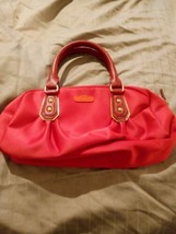 Victoria Secret&#39;s Handbag Small Satchel Red w Gold Tone Logo - £12.73 GBP