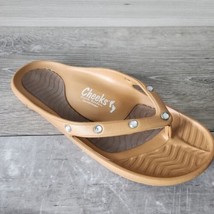 Cheeks Jeweled Health Sandals by Tony Little Gel Footbed Comfort Tan Size 7 - £14.86 GBP