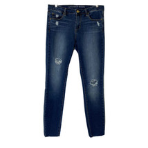 Articles of Society Womens size 29 Mid Rise Skinny Blue Jeans Raw Hem Distressed - £21.32 GBP