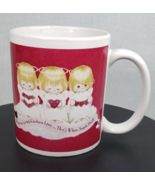 Vintage RARE Red Valentine Hallmark 3 Angels Coffee Tea Mug Cup - £20.08 GBP