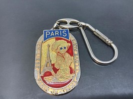 Vintage Souvenir Keyring I Love Paris France Keychain Ancien Porte-Clé Ich Liebe - £6.21 GBP