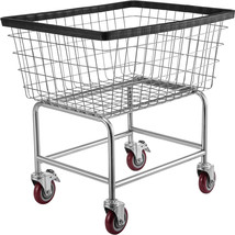 VEVOR Wire Laundry Cart Wire Laundry Basket 2.5 Bushel Heavy Duty w/ 4&#39;&#39; Wheels - £124.13 GBP