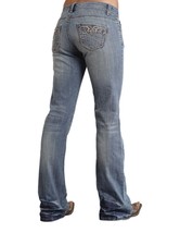 Stetson Ladies Western Denim Boot Cut Rodeo Jeans w/ Bling! Misses sz  6 8 12 14 - £38.54 GBP+