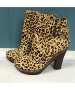 Dr. Scholl’s leopard print pony hair women’s size 6.5 wood heel - $81.96 CAD