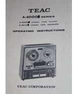 Teac A 4000 Series Manual Tape Player Recorder Stereo Operating 54674 - £18.98 GBP