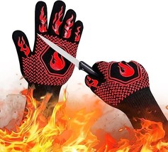 13.5&#39;&#39;Fireproof Gloves Heat Resistant Non Slip Silicone For BBQ Cooking ... - £15.94 GBP