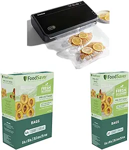 FoodSaver Vacuum Sealer Machine, Black &amp; Vacuum Sealer Bags for Airtight Food St - £255.39 GBP