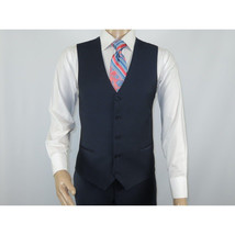 Men Suit BERLUSCONI Turkey 100% Italian Wool Super 180's 3pc Vested #Ber14 Navy image 8