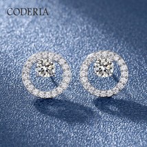 Er moissanite stud earrings round bag luxury earrings diamond test pass clarity d color thumb200