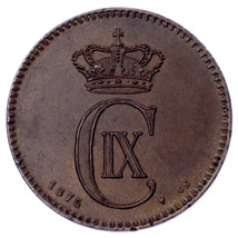 1875 Danemark 2 Ore Pièce de Monnaie En XF, Km #793.1 - $143.24 CAD