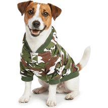 Camouflage Pet Hoodie Green Brown Camo Puppy Dog Sweatshirt Large 8.8lb-... - $13.10