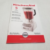 KitchenAid 5 Speed Blender Instructions and Recipes KSB550 KSB560 KSB570 KSB580 - £9.59 GBP