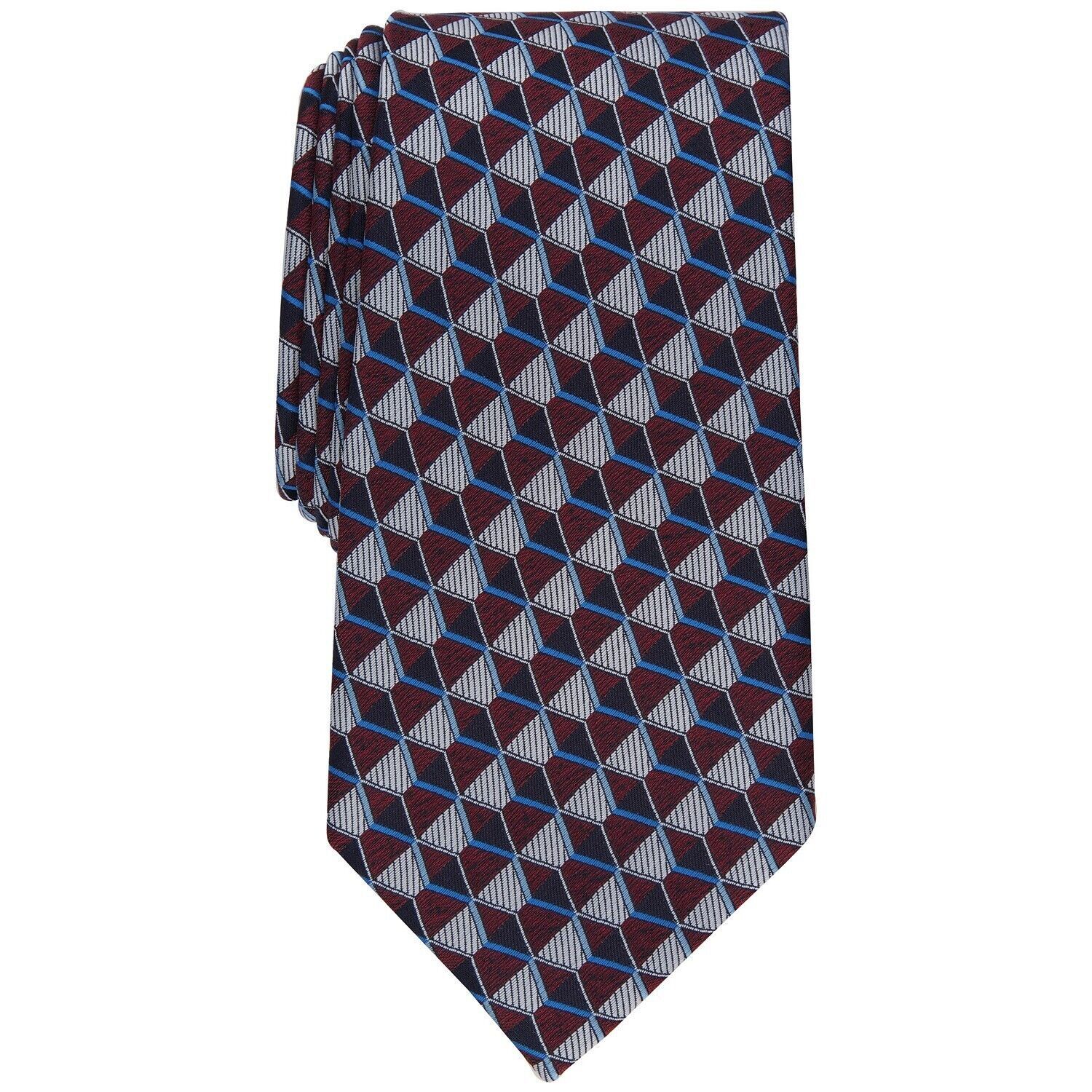Perry Ellis Men&#39;s Dunstan Geometric-Print Tie Red OS B4HP - $9.45
