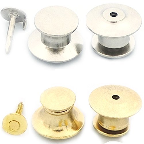 Bluemoona 12 Pcs - Tie Tac Tack Guard Pin Clutch Backs Findings Plated Locking F