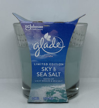 Glade 3.4 Oz Limited Edition Sky &amp; Sea Salt Scented Glass Candle - $310.96 MXN